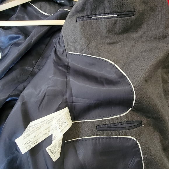 ZARA Woman Limited Edition Wool Silk Blend Blazer Sz 6 Gray Single Breasted Line - Picture 10 of 12